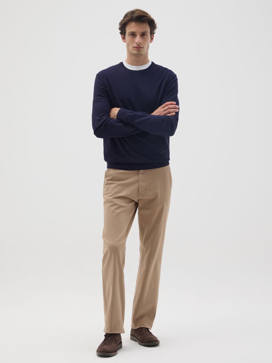 Blue viscose blend jumper regular fit_1