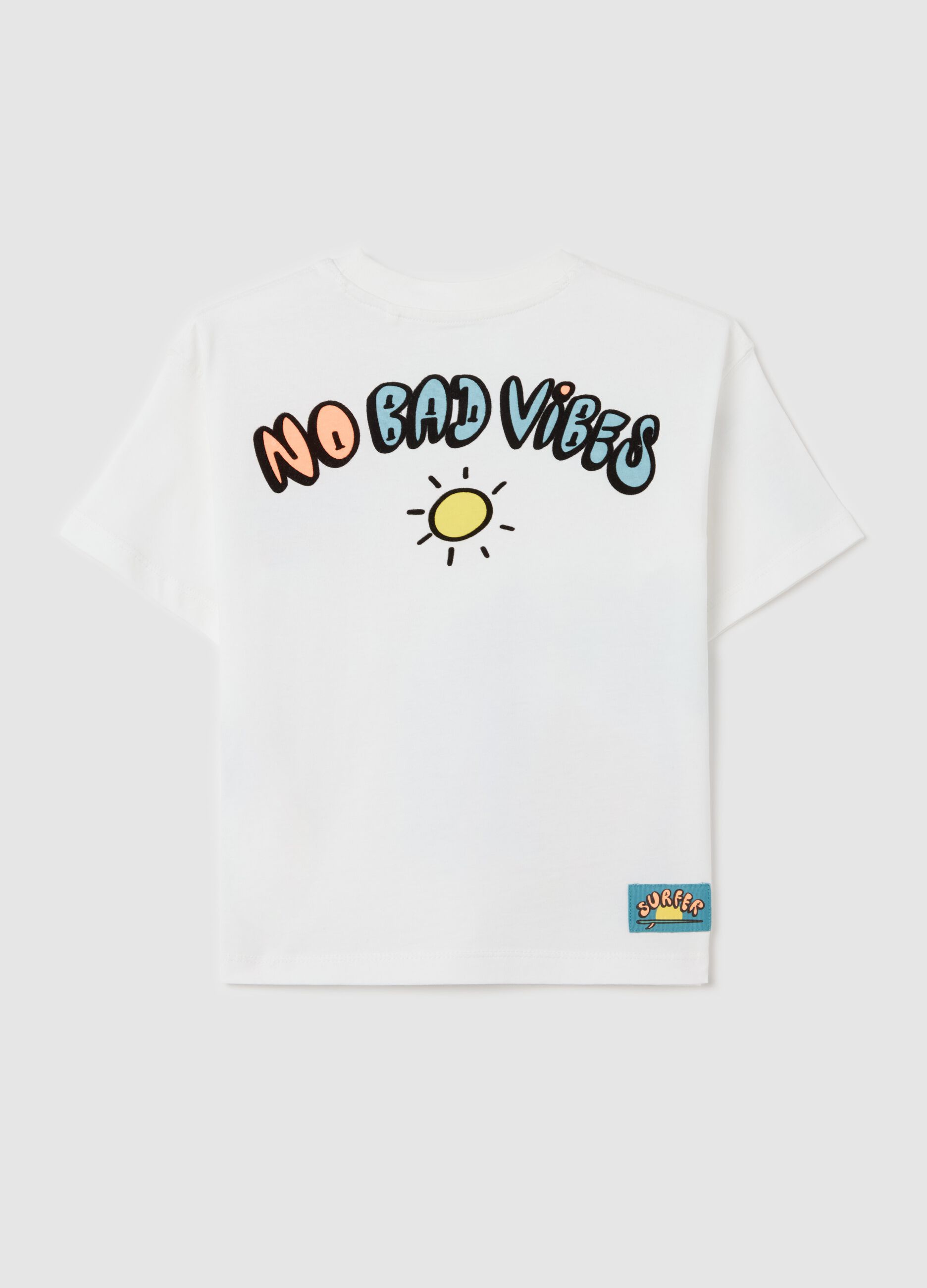 White T-shirt in cotton with "Summer" print