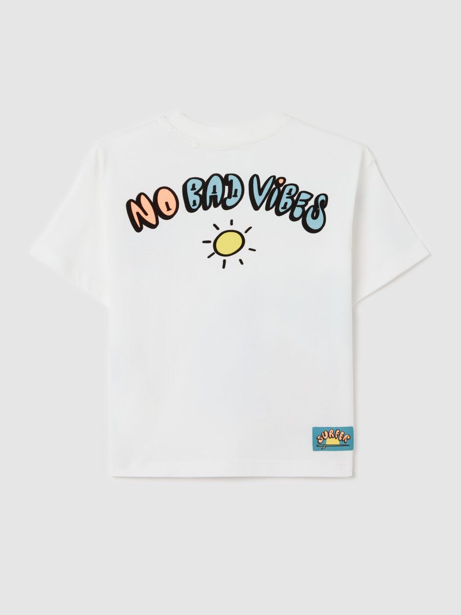 White T-shirt in cotton with "Summer" print_1