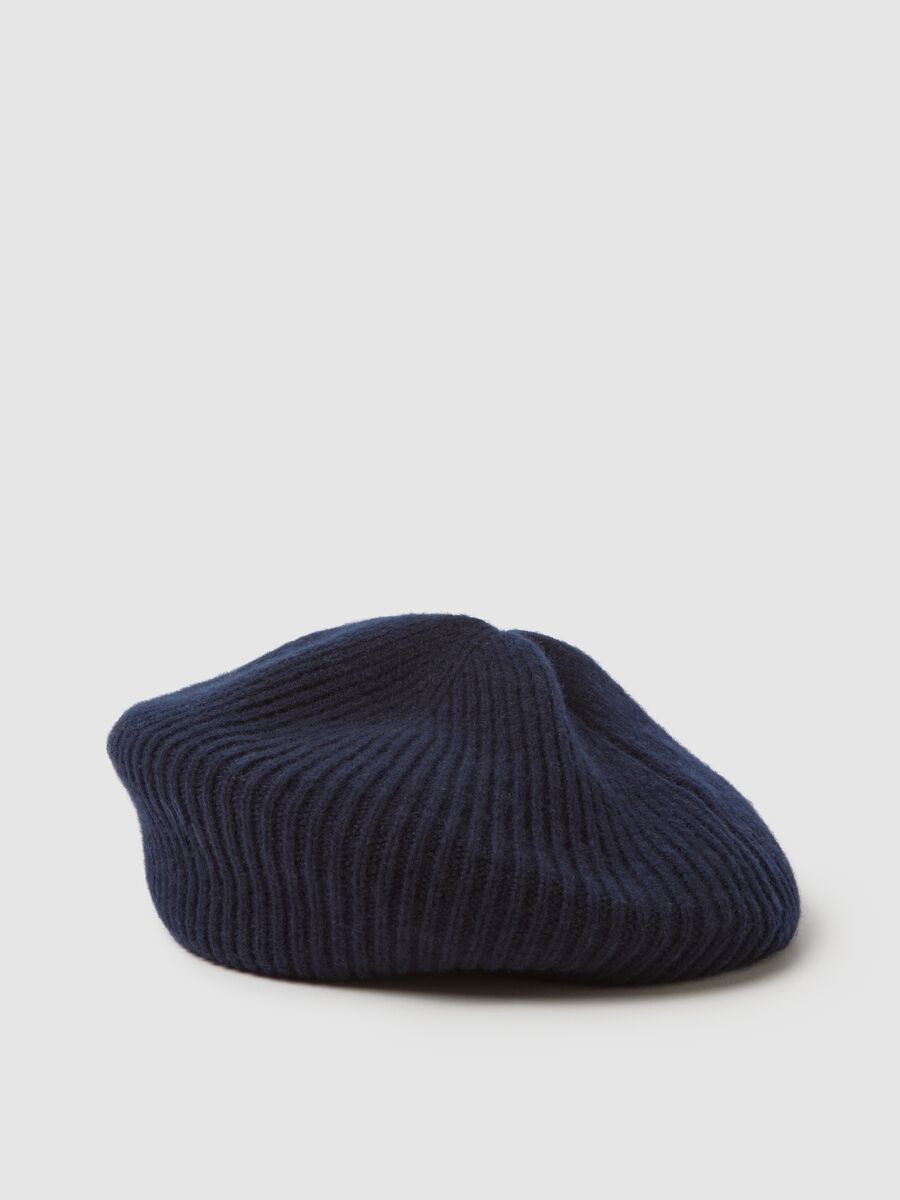 Girl's Pure Blue Wool Beret_0