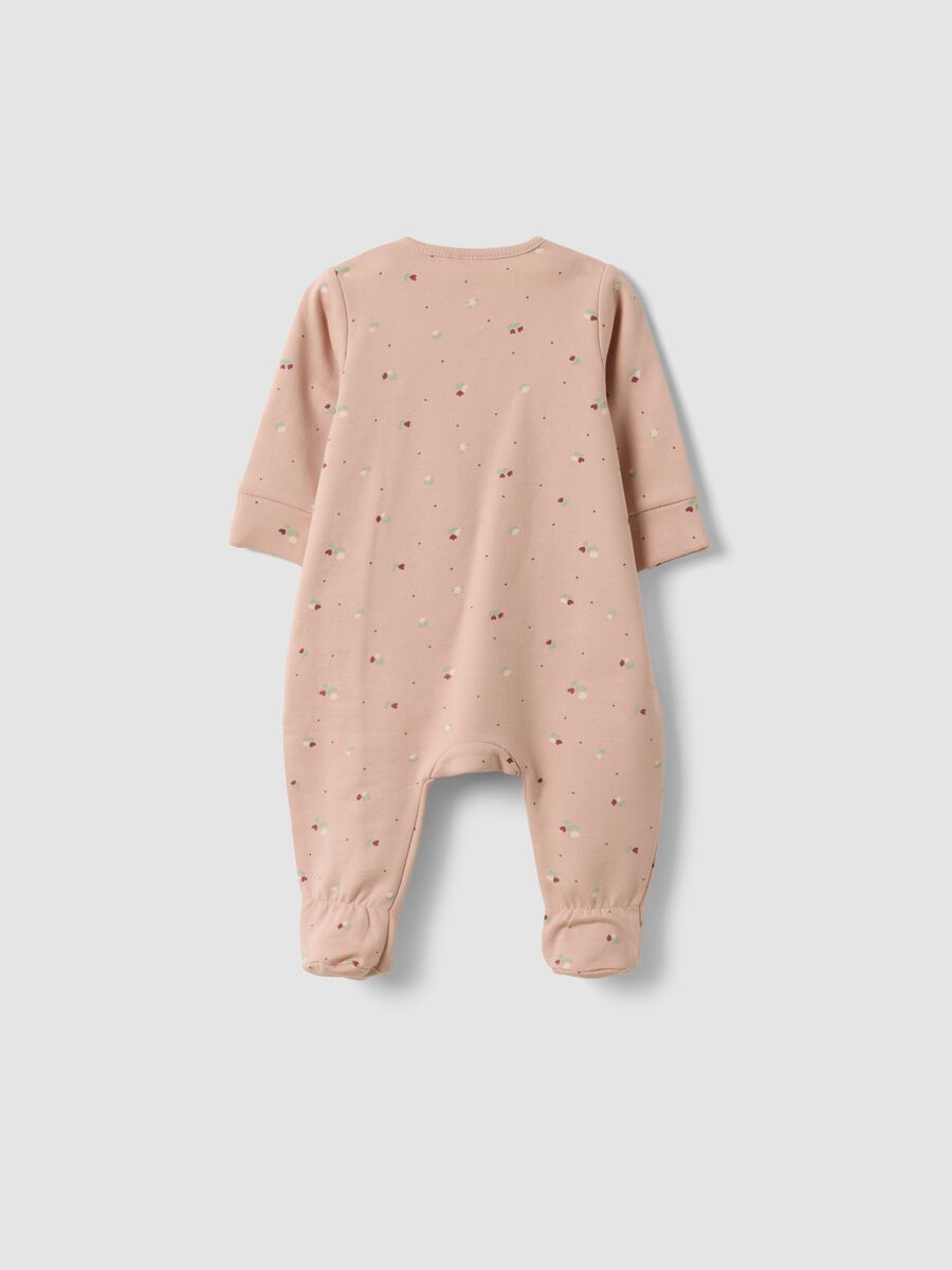 Tutina rosa in puro cotone organico con fantasia fiori per neonata_1