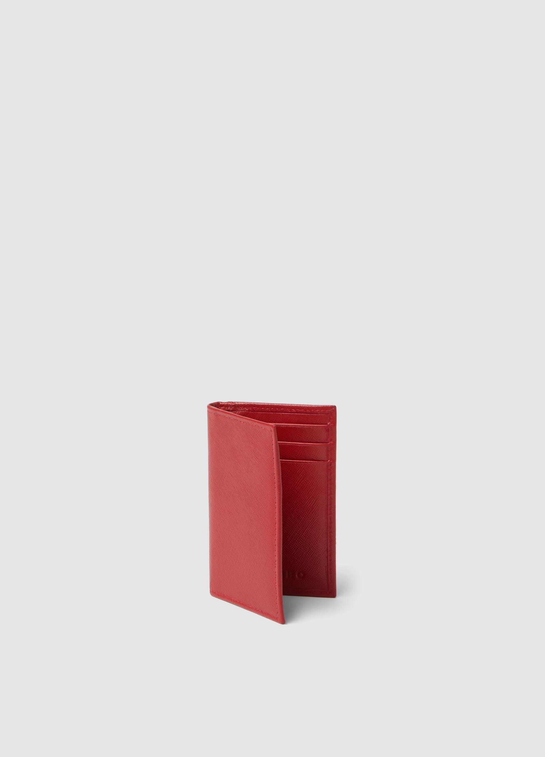 Red genuine leather wallet