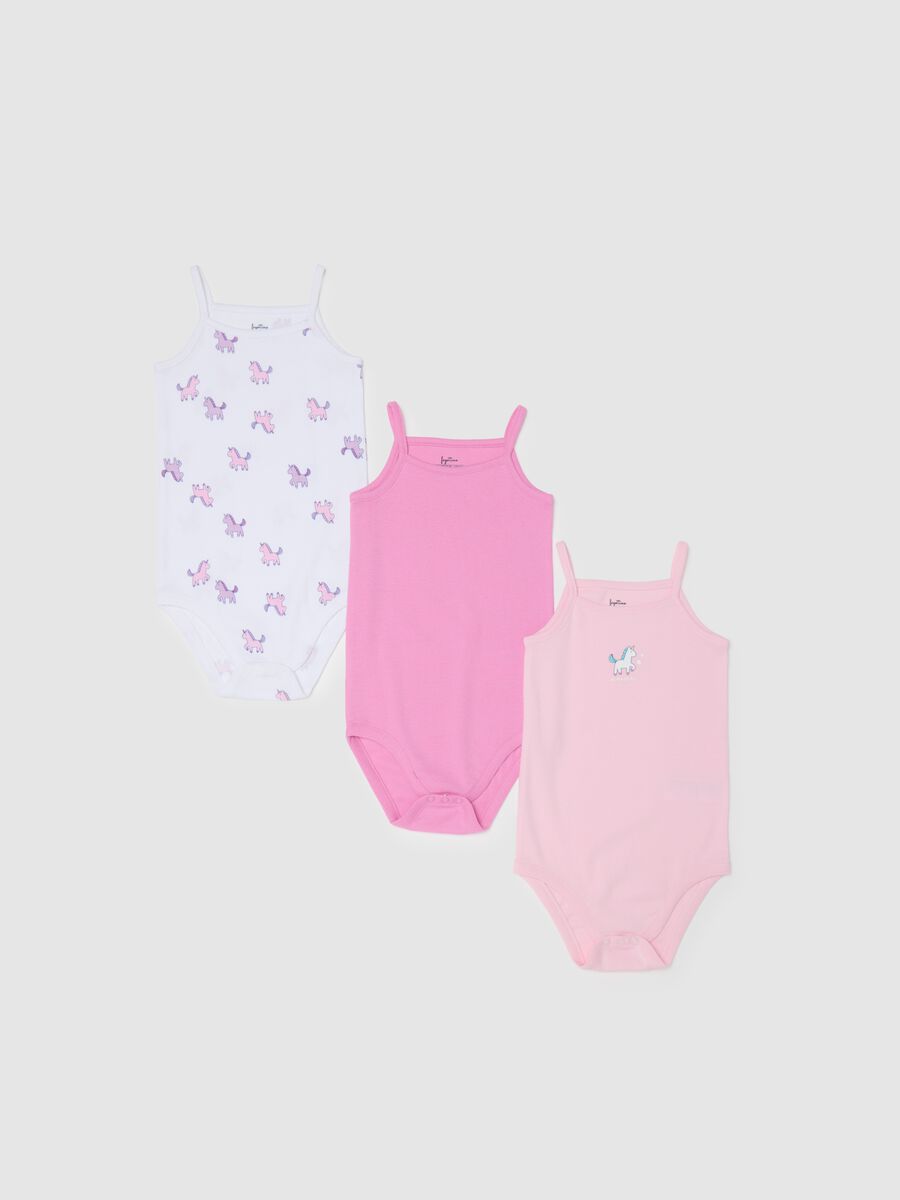 Multicolour baby body in pure cotton with prints_0
