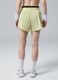 ALTAVIA COURT yellow pleated sports shorts in stretch fabric with removable inner short_2