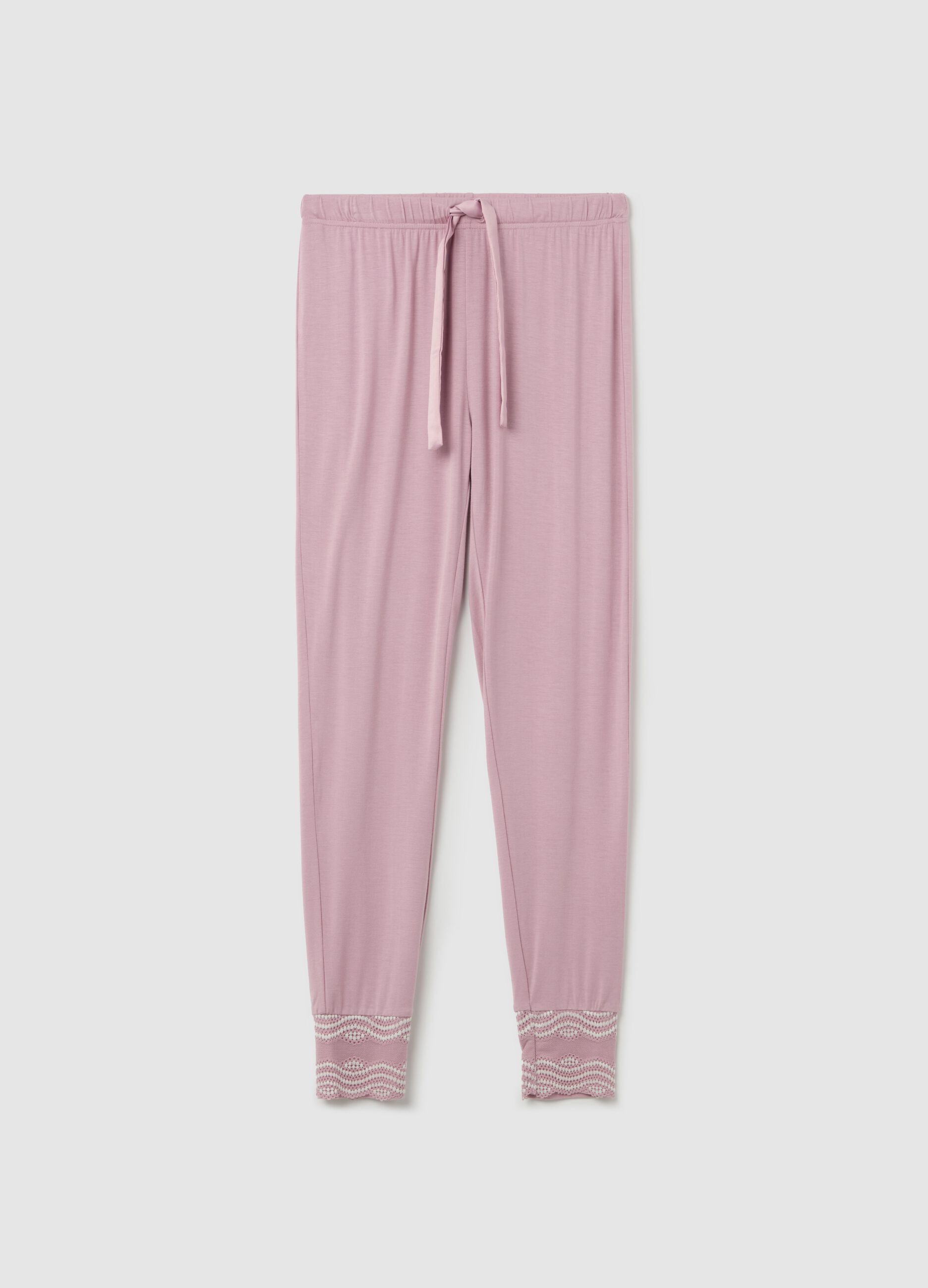 Pink pyjama trousers with decorative motif