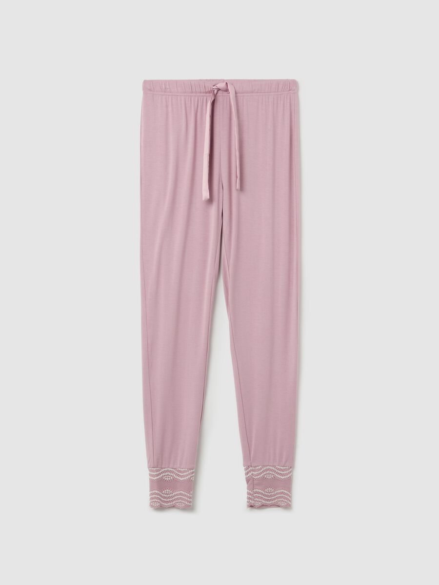 Pink pyjama trousers with decorative motif_4