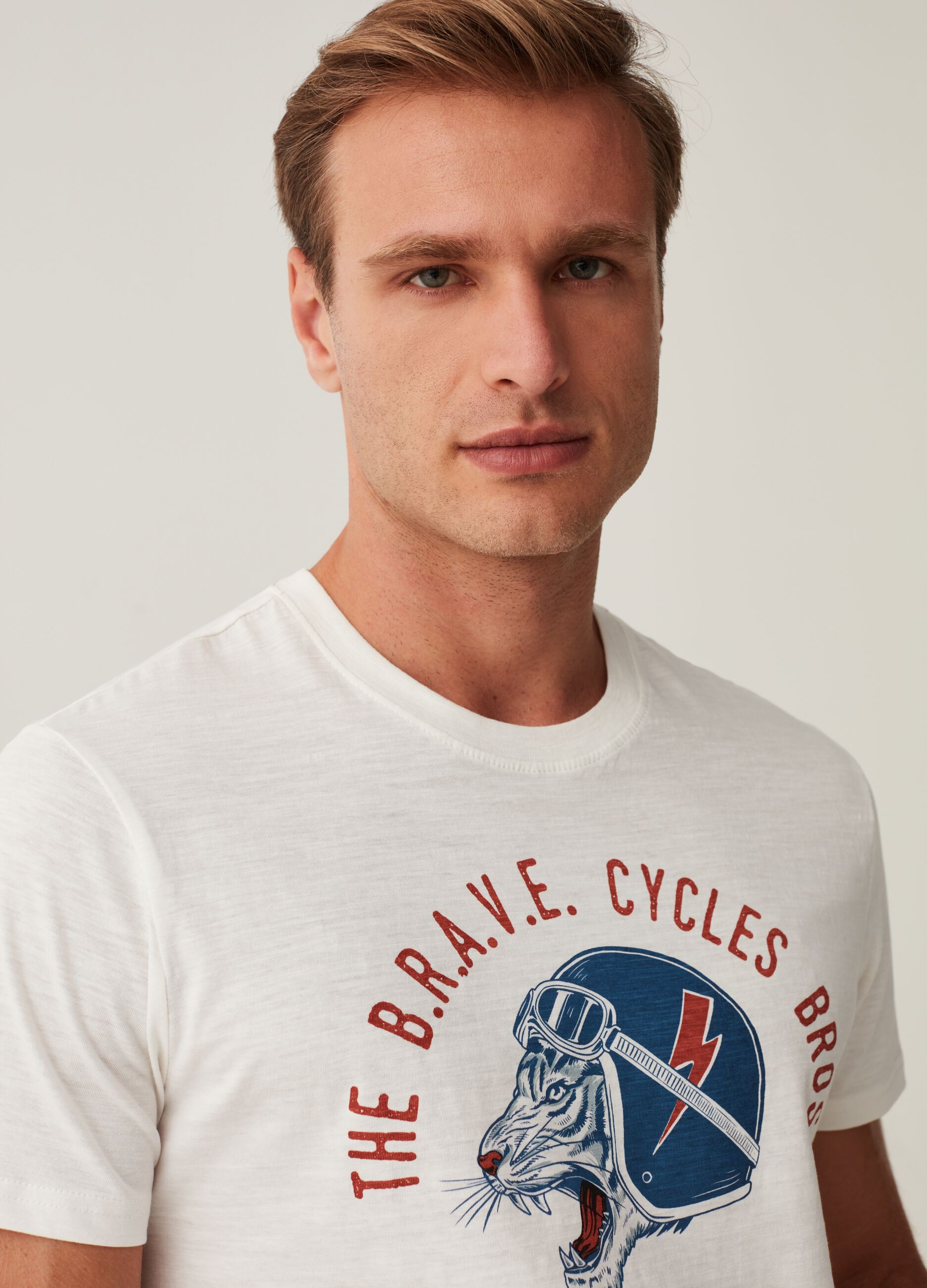 T-shirt in cotone con stampa Cycles Brooklyn_1