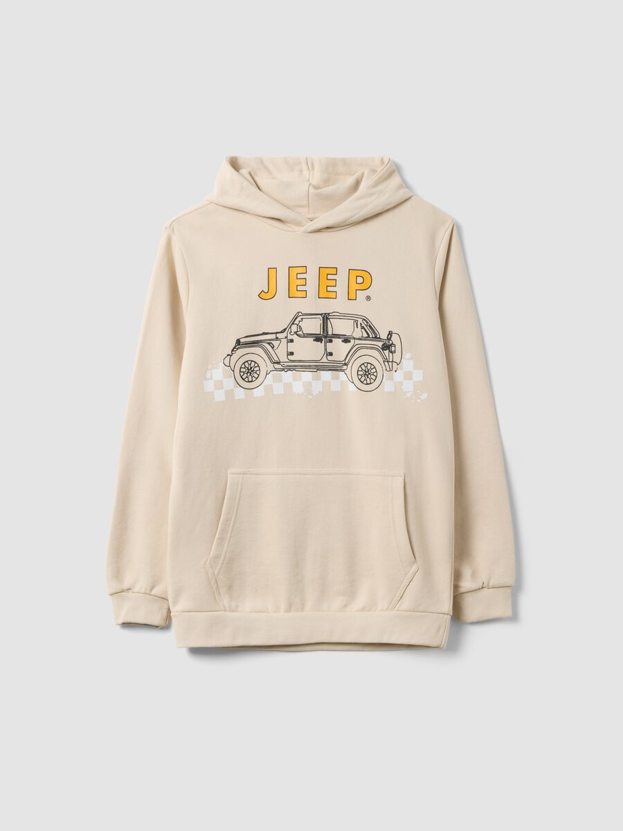 Felpa in misto cotone beige da bambino regular fit con stampa_3