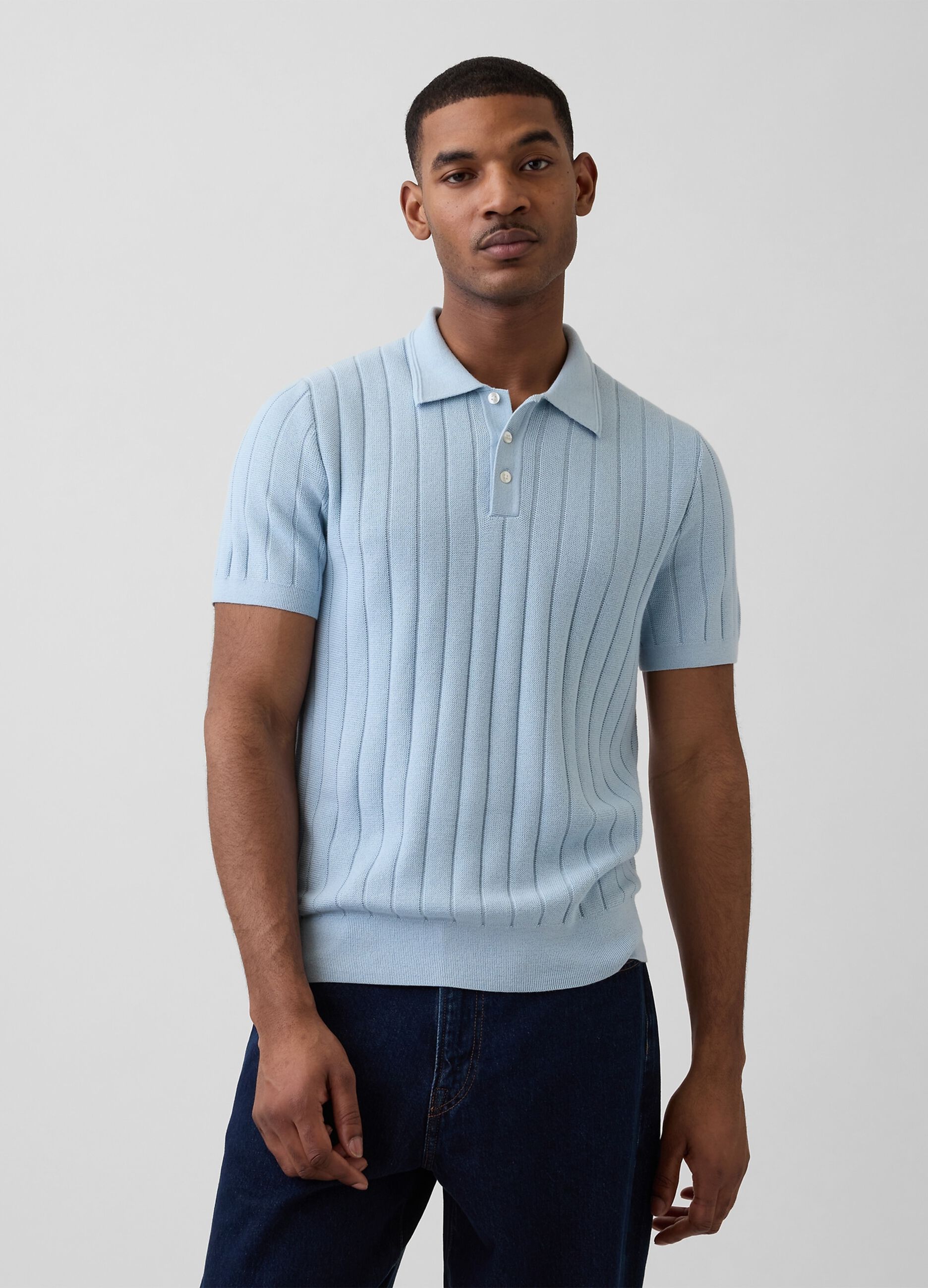 Pure cotton short-sleeve polo
