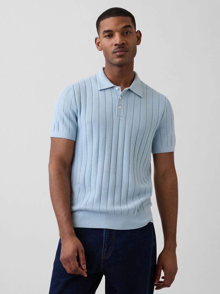 Pure cotton short-sleeve polo_0