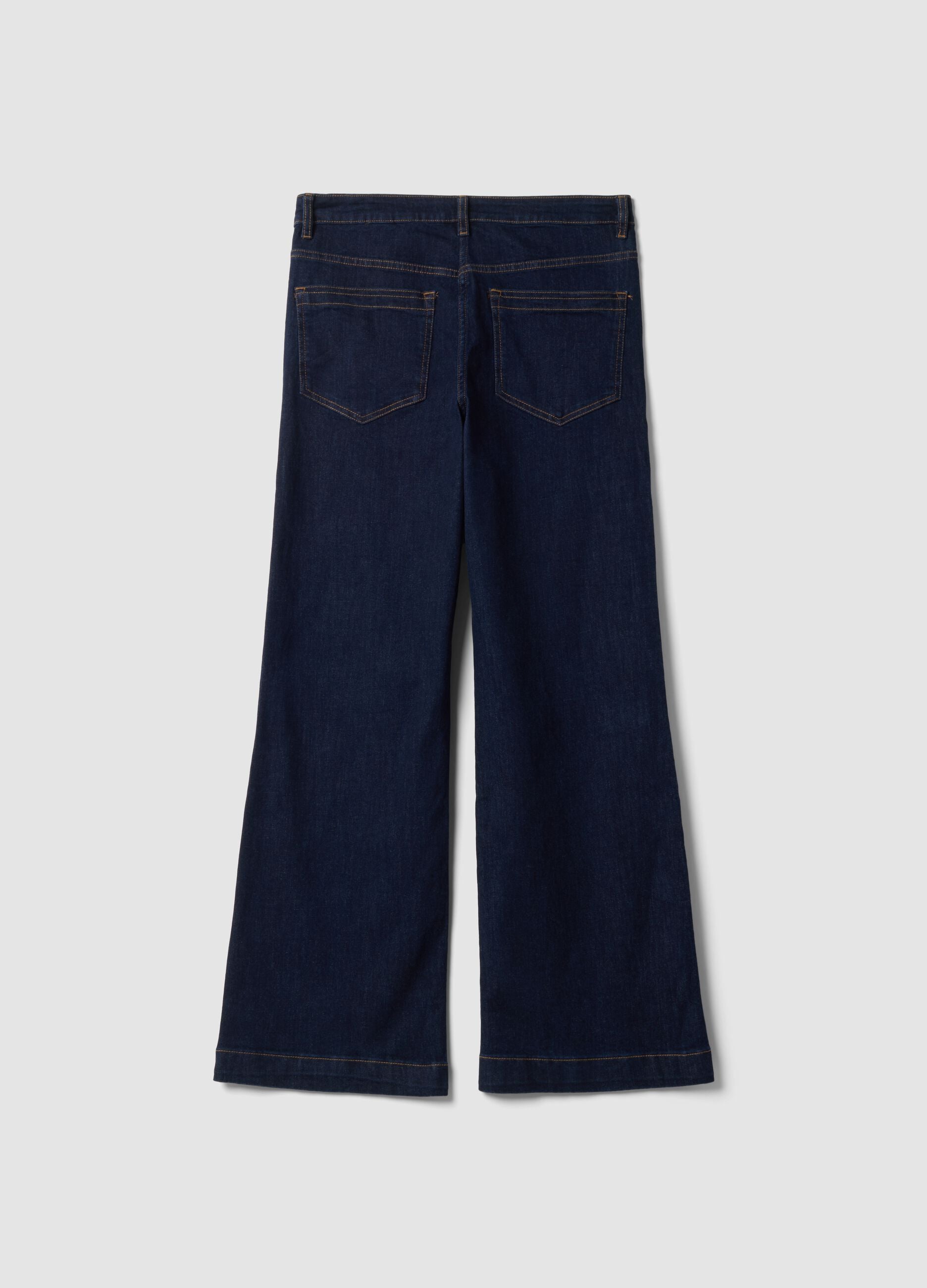 Jeans blu scuro bootcut in cotone elasticizzato