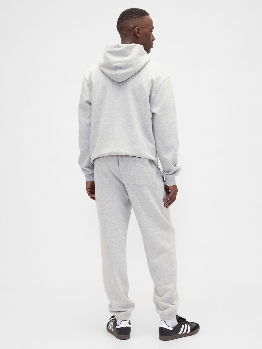 Grey Jogger Trousers in Mixed Fabric_2