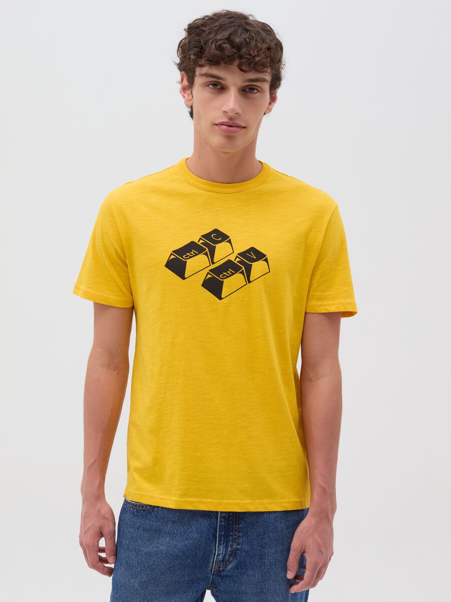 Slub jersey T-shirt with print_0