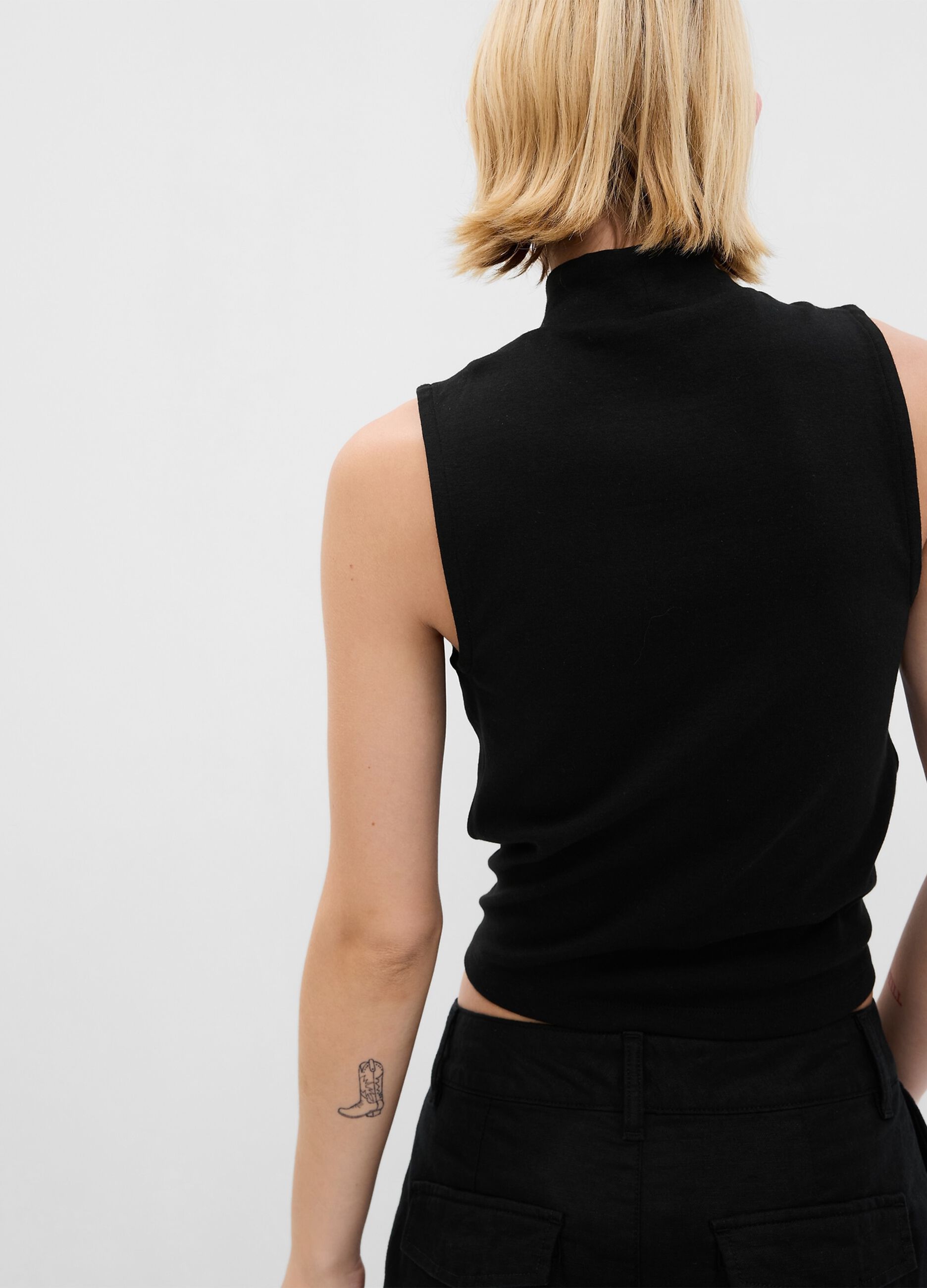 Tank top with mock neck
