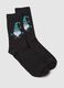 Black short cotton blend socks with Christmas pattern_2