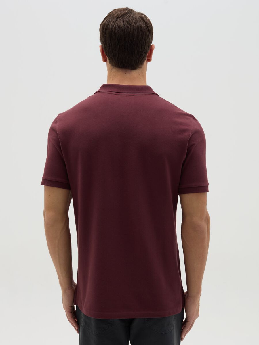 Stretch cotton polo shirt with pocket_2