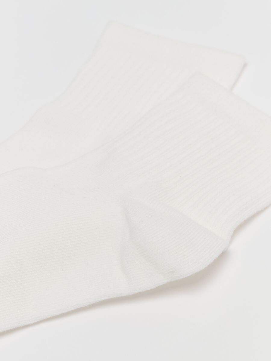 Three-pair pack short white ribbed socks_2