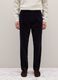 Blue regular fit cotton blend trousers_1