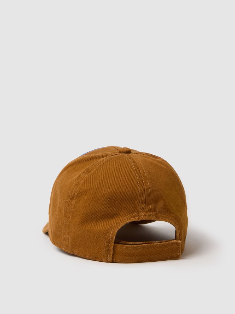 Brown pure cotton children's baseball cap with patch_2