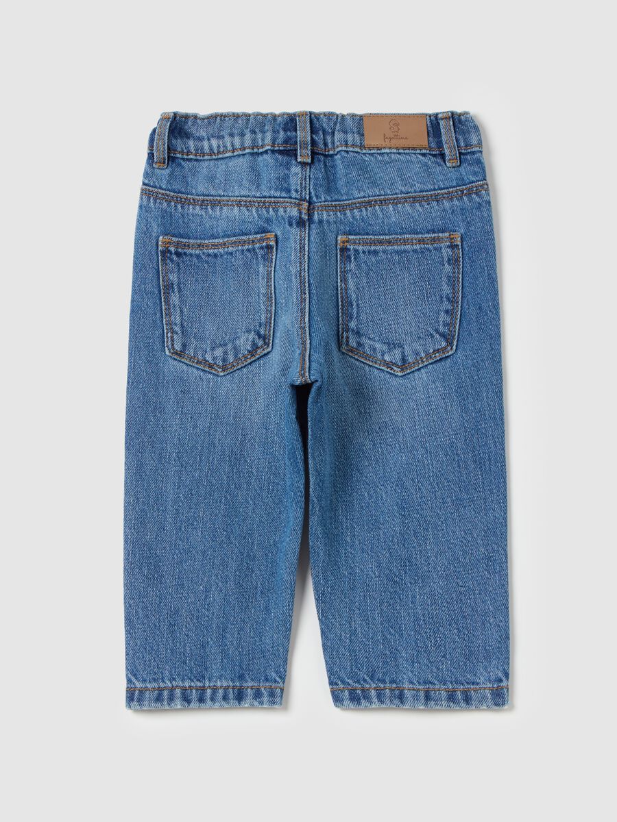 Jeans cinque tasche con stampa tigrotto_1