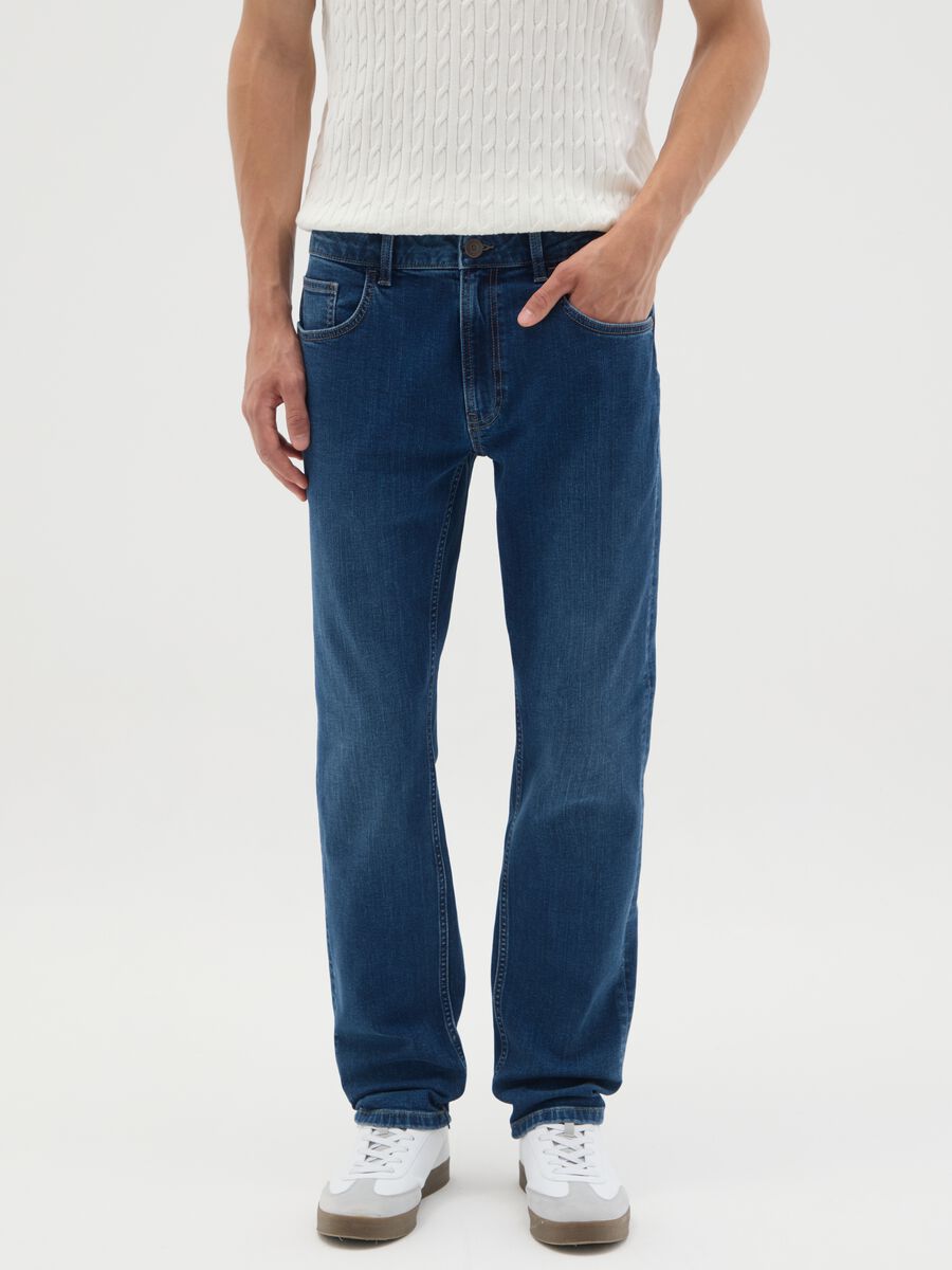 Men's Slim Fit Blue Denim Jeans_1