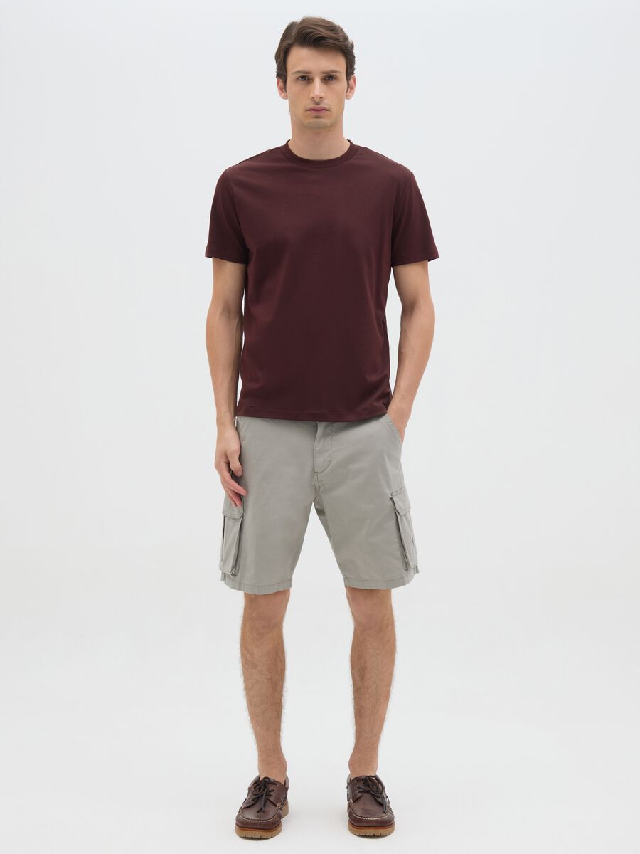 Men's Grey Stretch Cotton Cargo Trousers_0