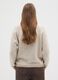 Beige regular fit sweater with ribbed collar and cut-out details_2