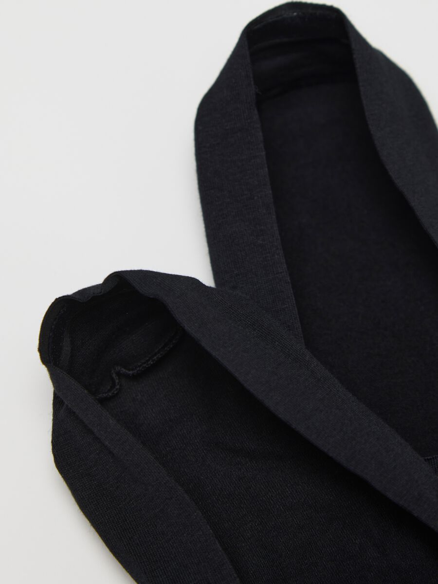 Two-pack black shoe liners in stretch cotton_1