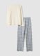 White regular-fit organic cotton checked pyjamas_6