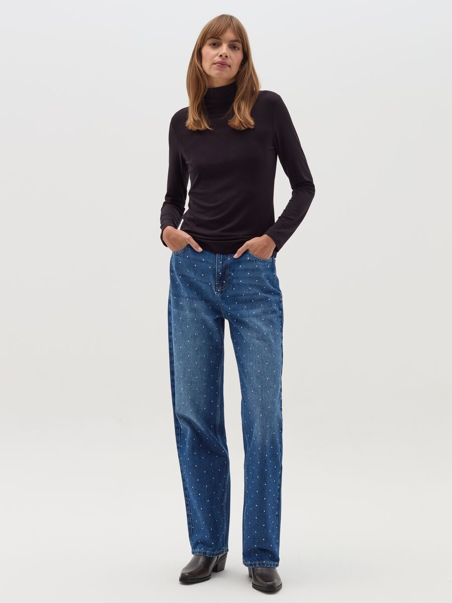 Long-sleeved T-shirt with high neck_1
