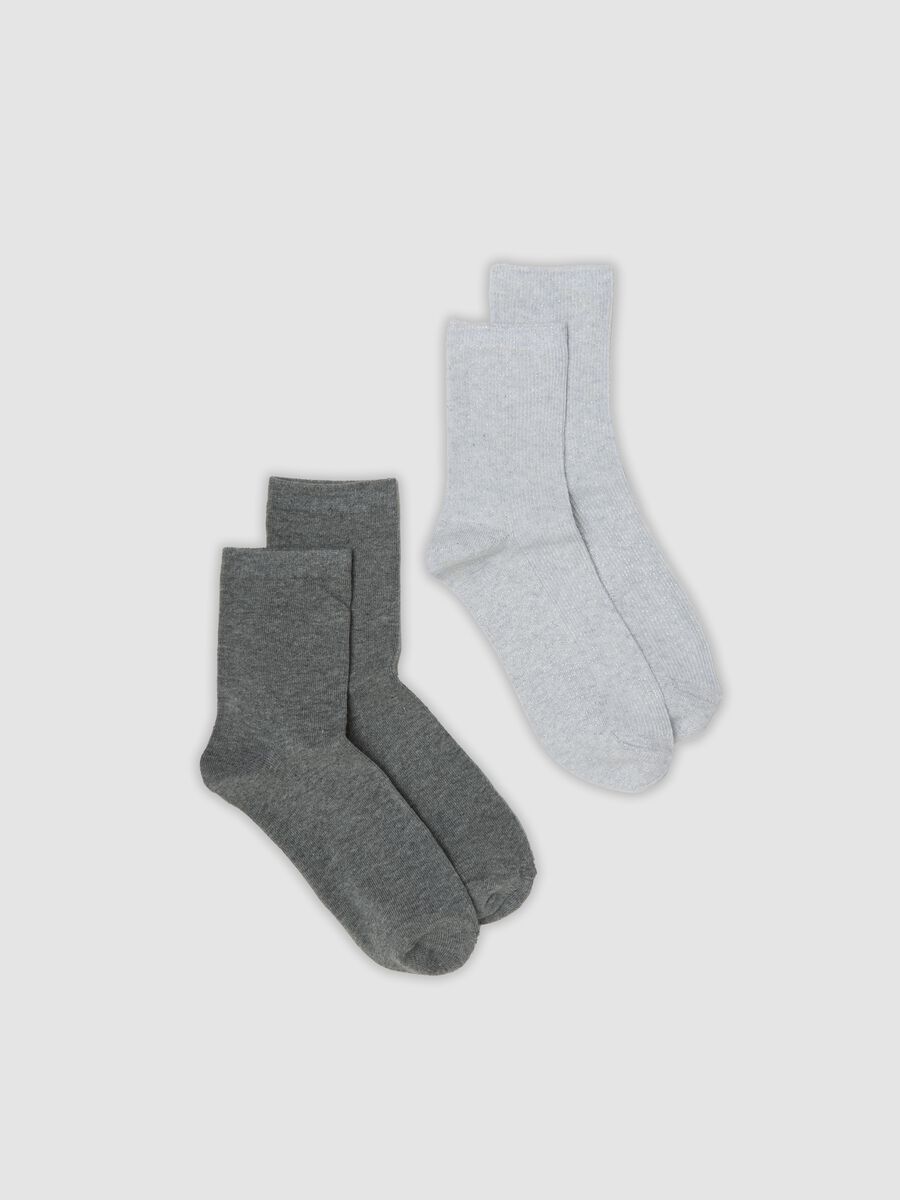 Two-pack of multicolour socks in stretch organic cotton_0