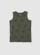 Kids' pure cotton green tank top regular fit with print_0
