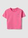 T-shirt in puro cotone rosa da bambina boxy fit con cuore_0