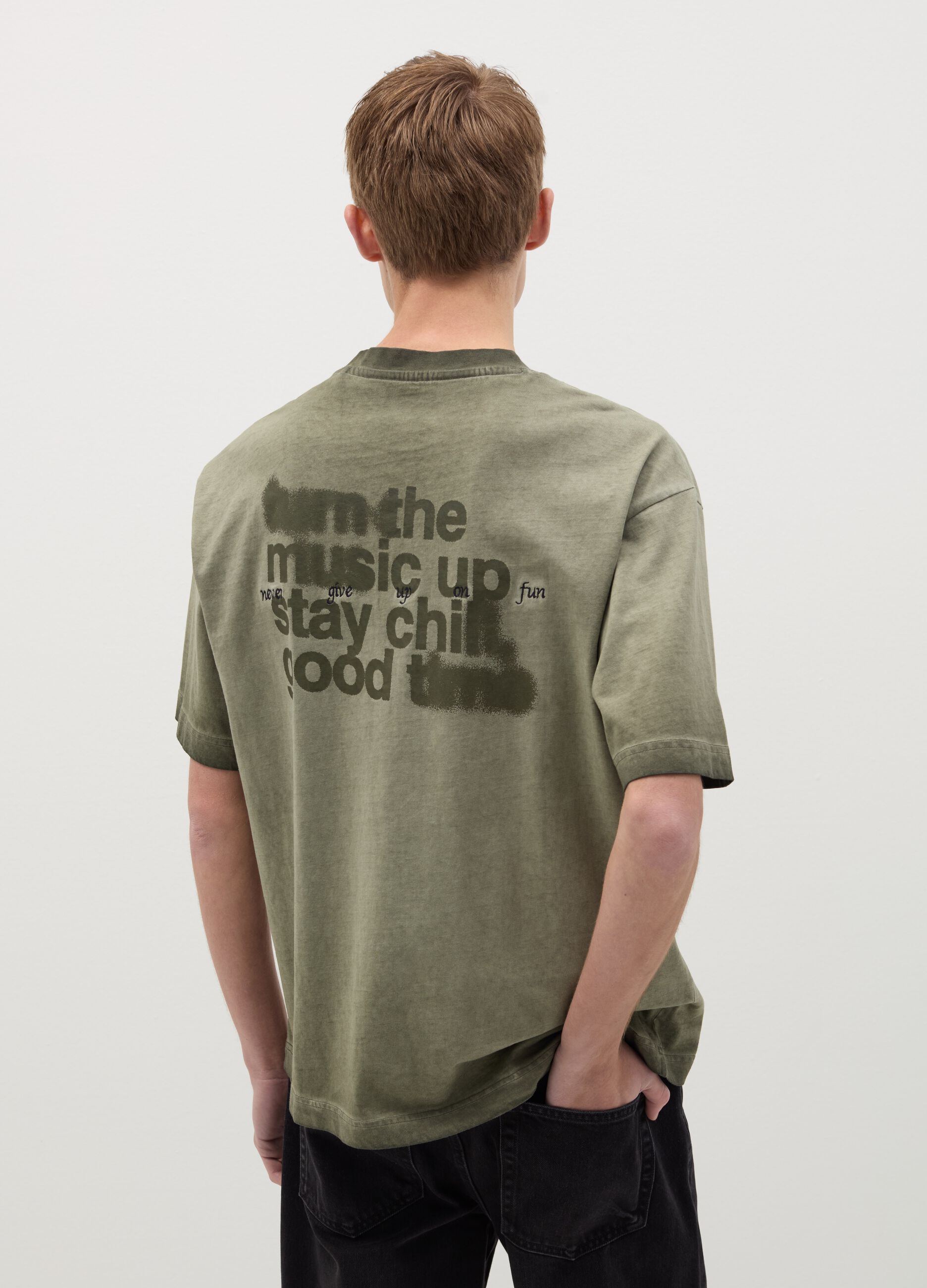 T-shirt effetto degradé con stampa