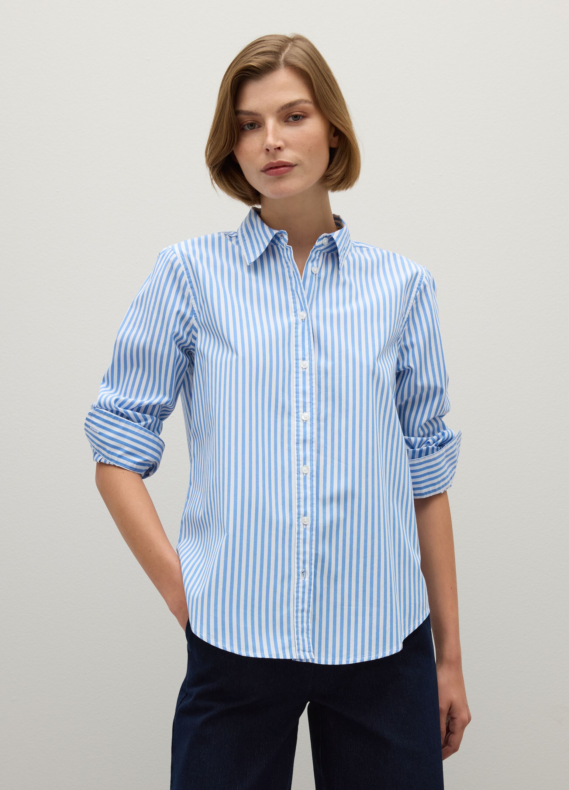 Camicia in puro cotone multicolor regular fit