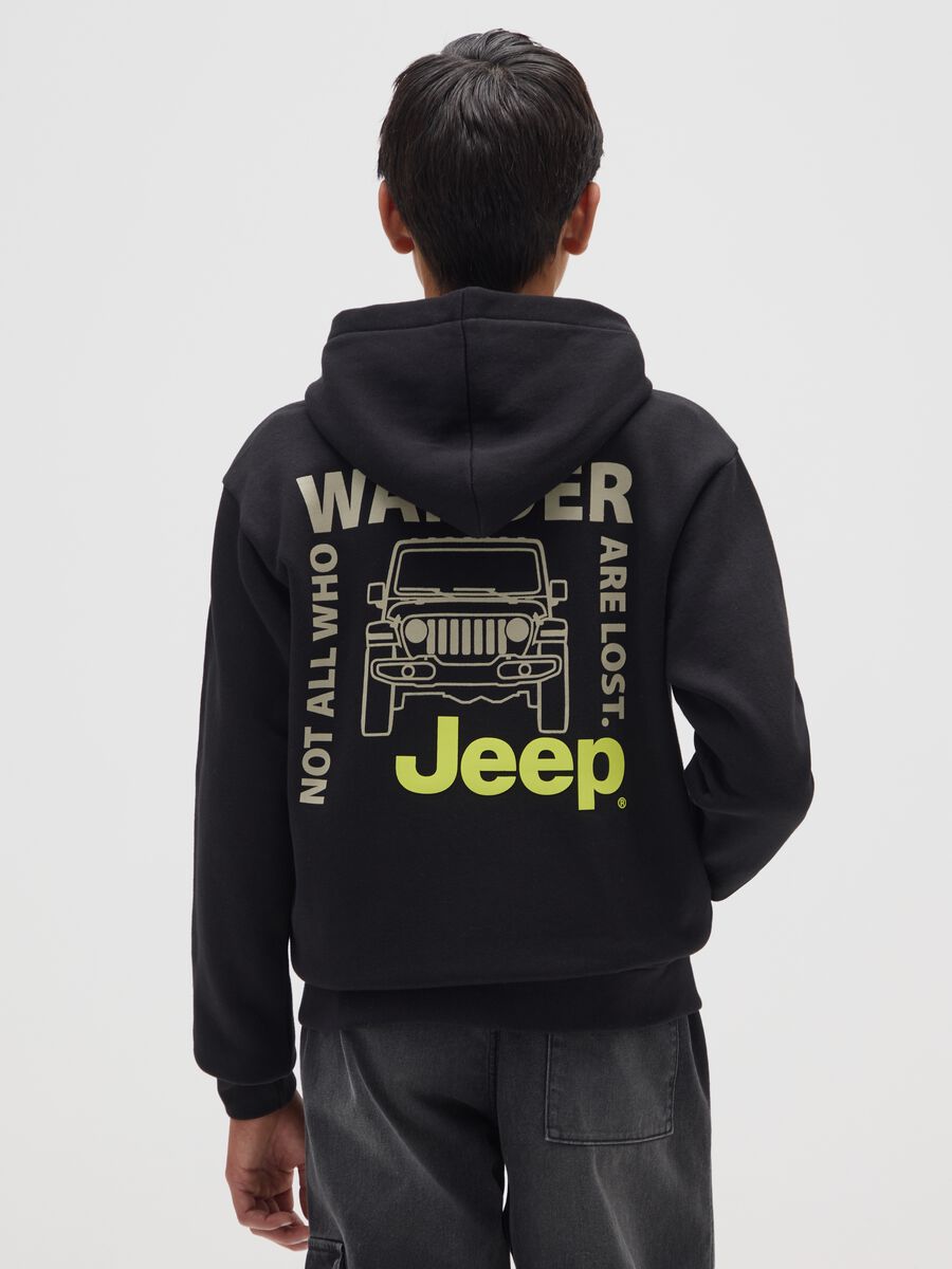 Felpa da bambino in misto cotone nera regular fit_1