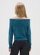 Regular fit girls' blue shawl collar sweater_1