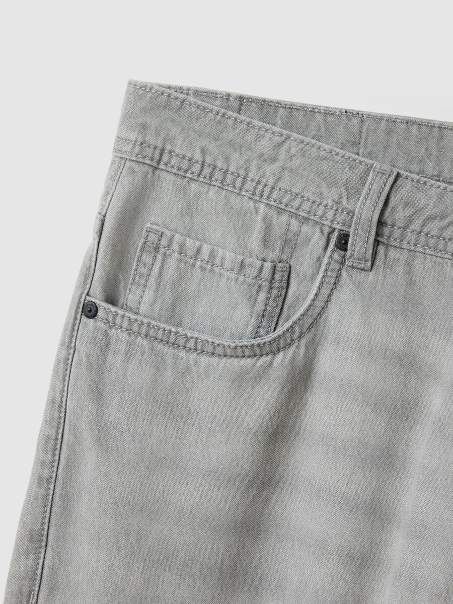 Grey Regular Fit Denim Pure Cotton Jeans_5