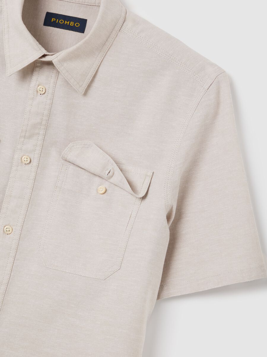 Cotton and Linen Shirt with Pockets Lead_5