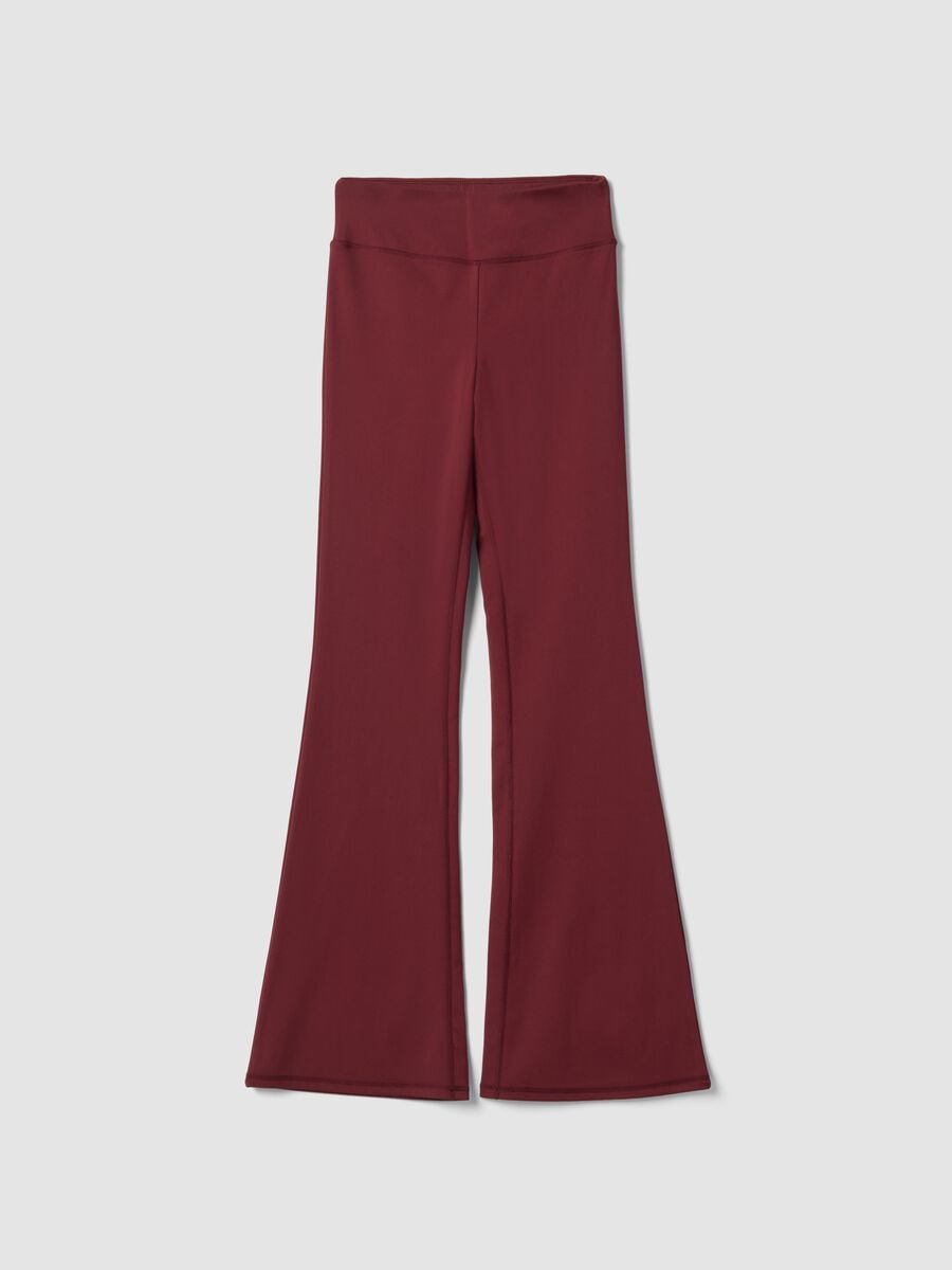 Leggings rossi flare in tessuto elasticizzato_4