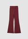 Red flared leggings in stretch fabric_4