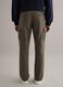 Green regular fit cotton and linen cargo trousers_2