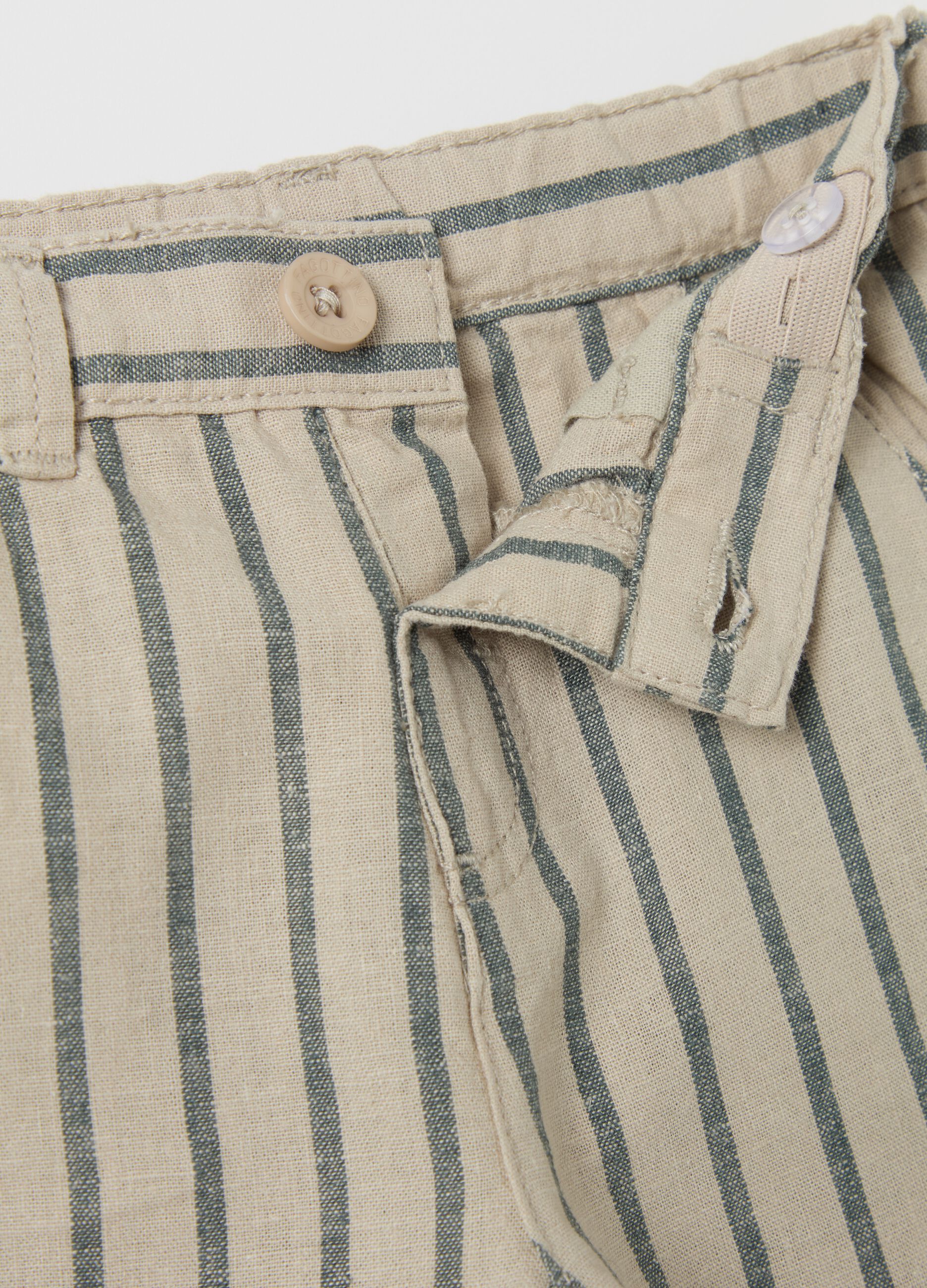 Striped trousers in linen and cotton