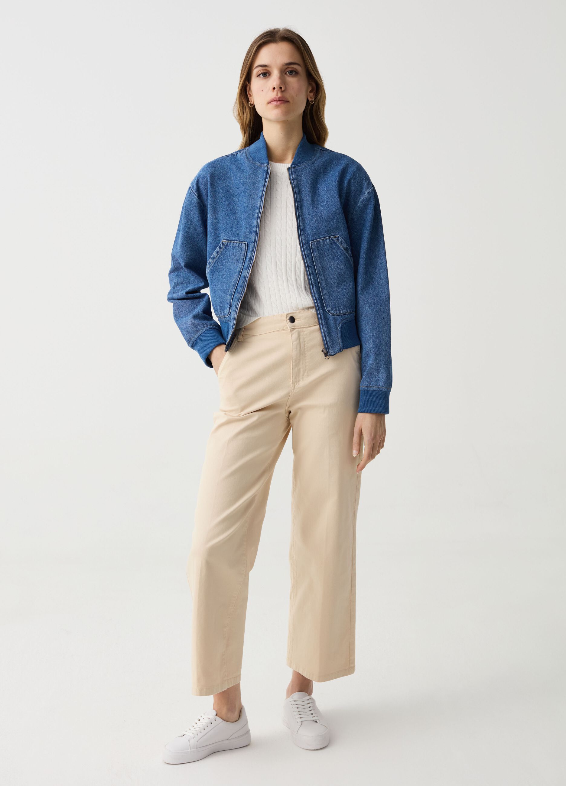 Wide-leg cropped trousers