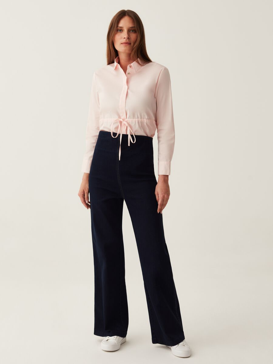 Pantalone palazzo premaman in denim_2