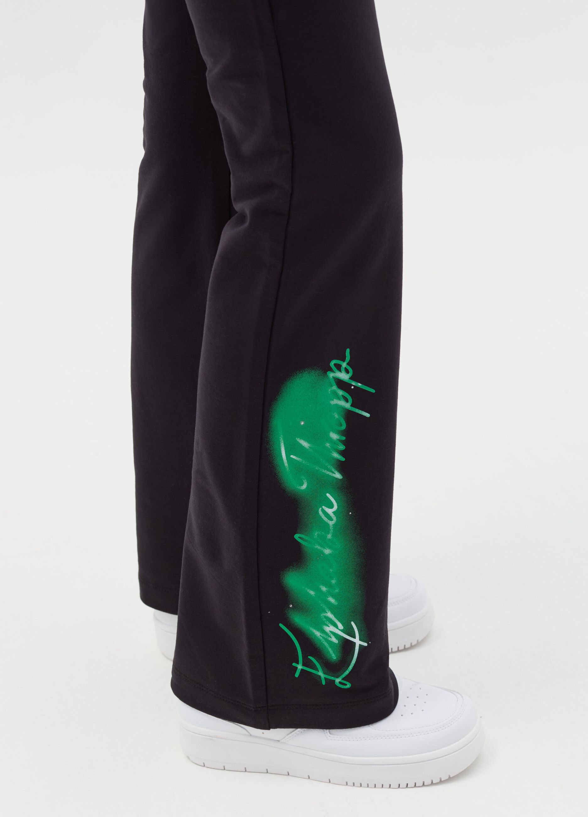 Flare-fit leggings with Wicked print
