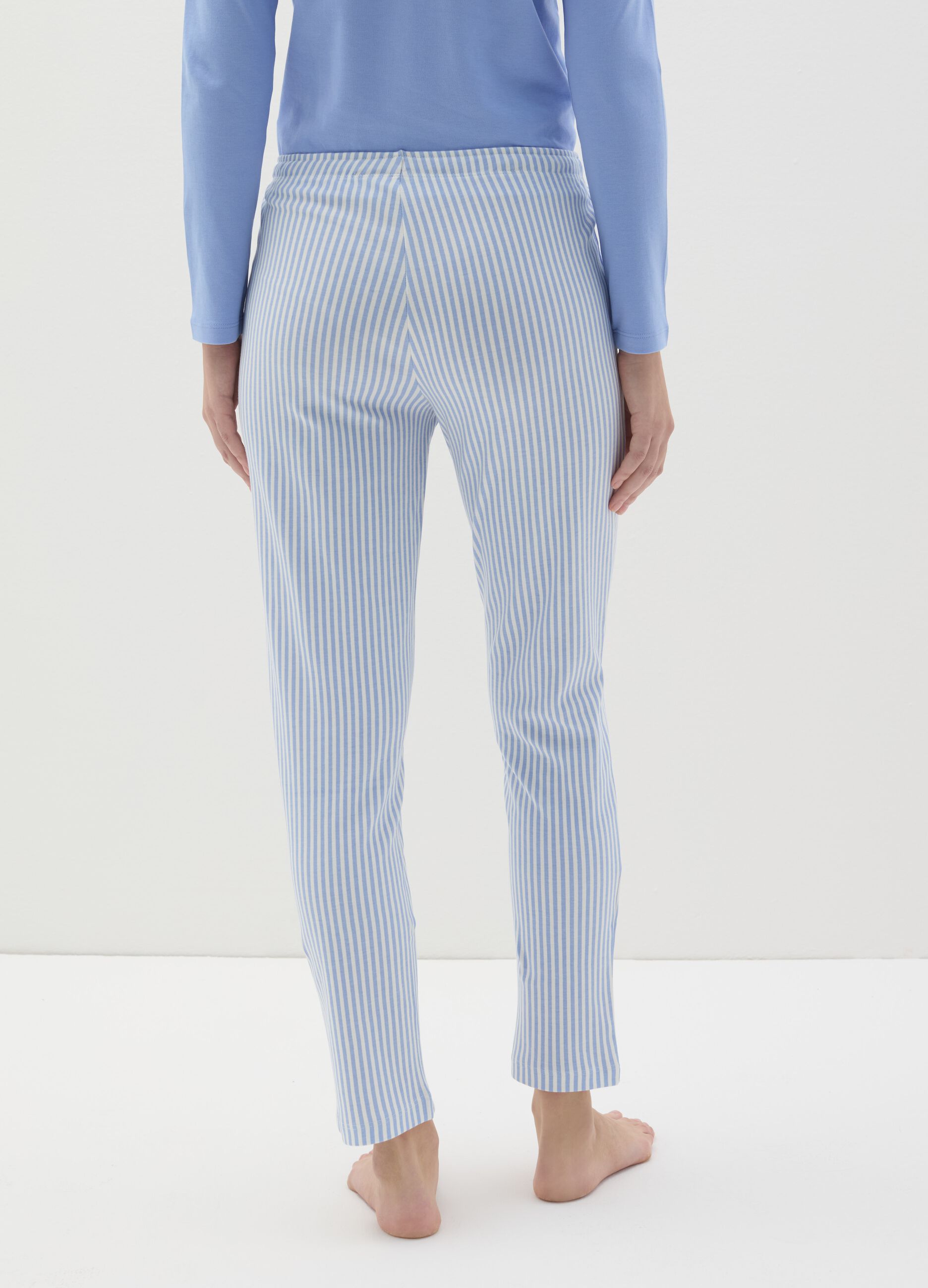 Striped cotton pyjama bottoms