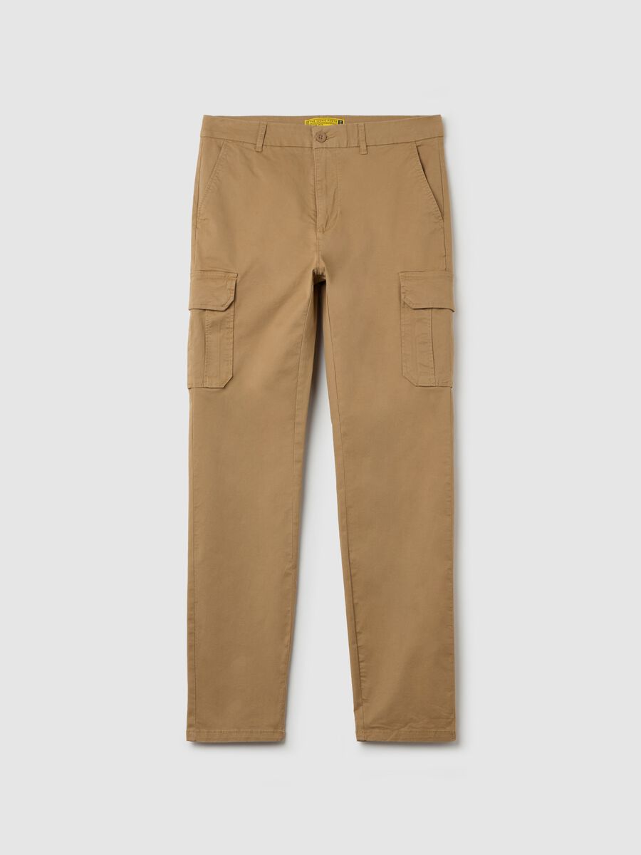 Slim-fit cargo pants in stretch cotton_4