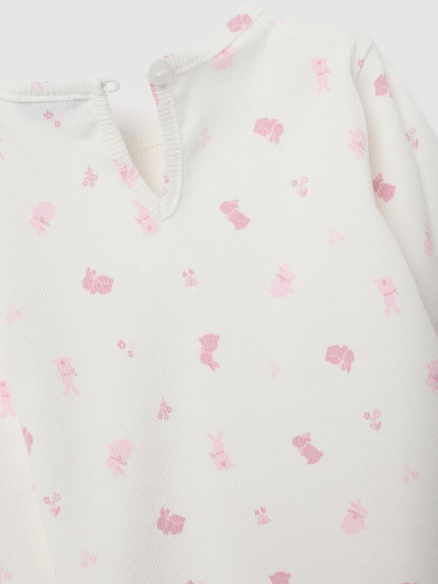 Girls' white cotton t-shirt with regular fit_2