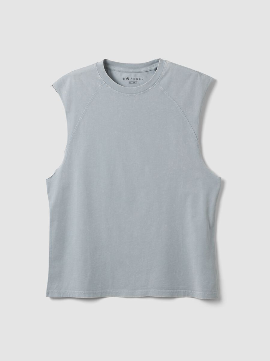 Light blue pure cotton regular-fit tank top_0
